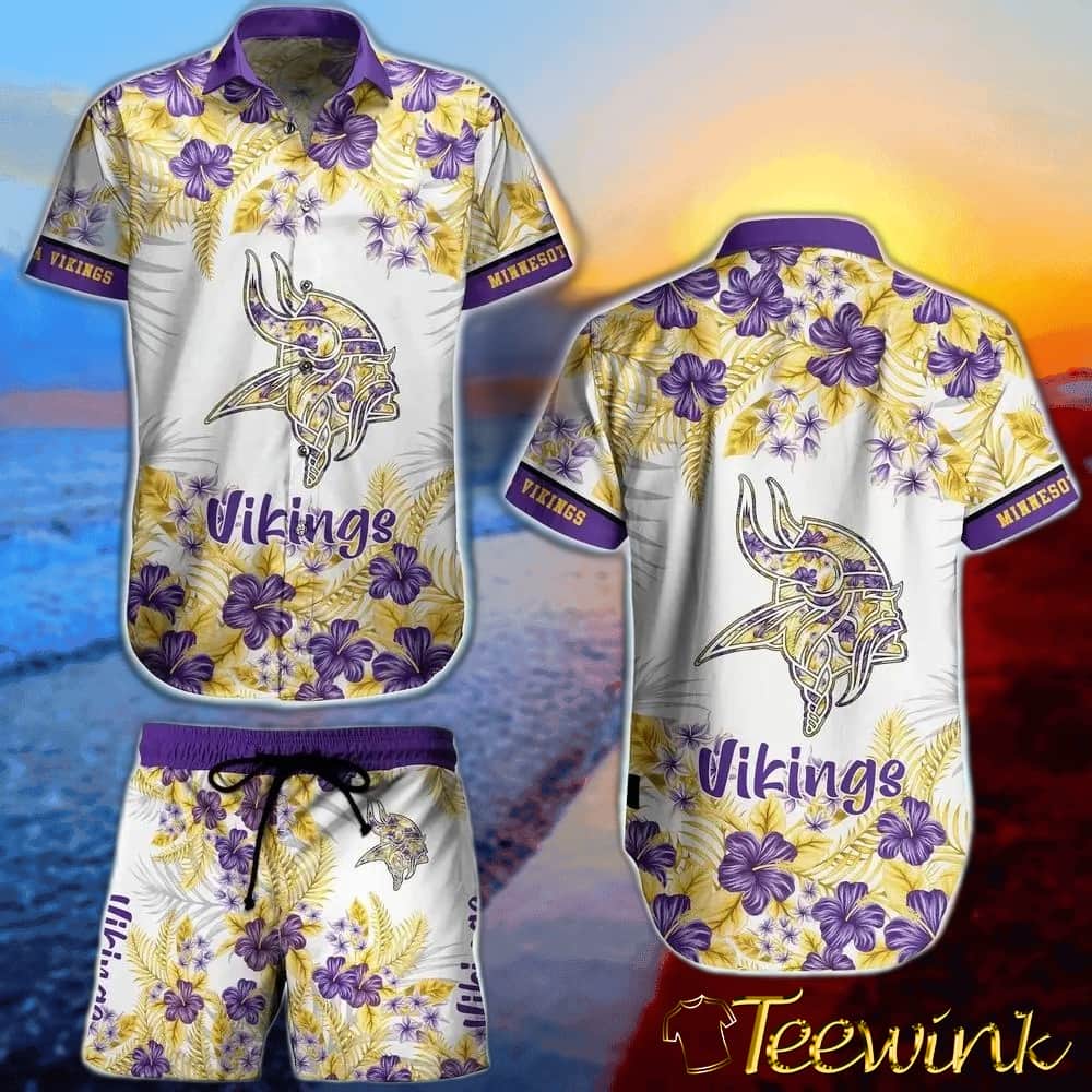 Minnesota Vikings Palm Drip Hawaiian Shirt Minnesota Vikings Palm Drip Hawaiian Shirt