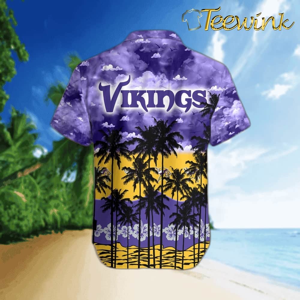 Minnesota Vikings Palm Trees Sunset Hawaiian Shirt image 3 Minnesota Vikings Palm Trees Sunset Hawaiian Shirt image 3