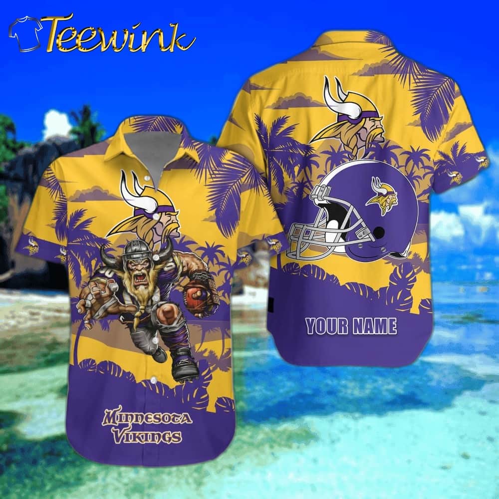 Minnesota Vikings Personalized Gridiron Warrior Hawaiian Shirt