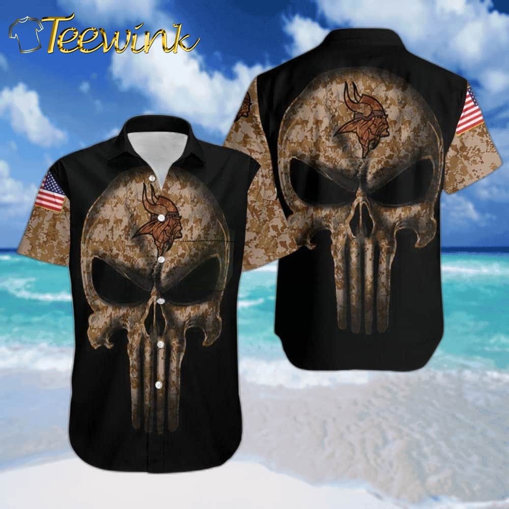 Minnesota Vikings Punisher Camo Pride Hawaiian Shirt