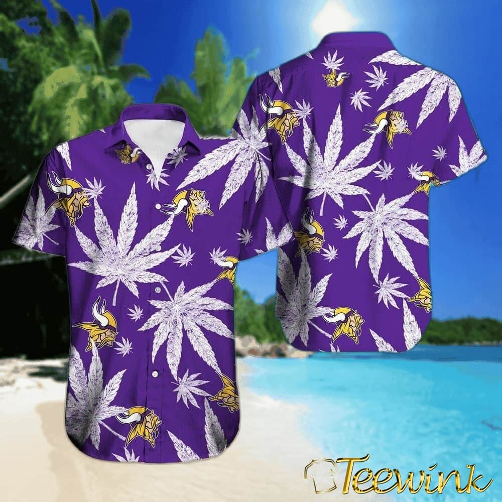 Minnesota Vikings Purple Paradise Palm Hawaiian Shirt