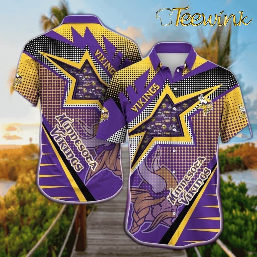 Minnesota Vikings Starburst Showdown Hawaiian Shirt