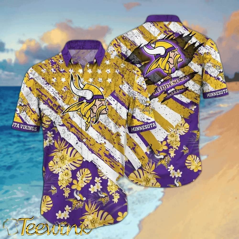 Minnesota Vikings Sunset Escape Hawaiian Shirt Minnesota Vikings Sunset Escape Hawaiian Shirt