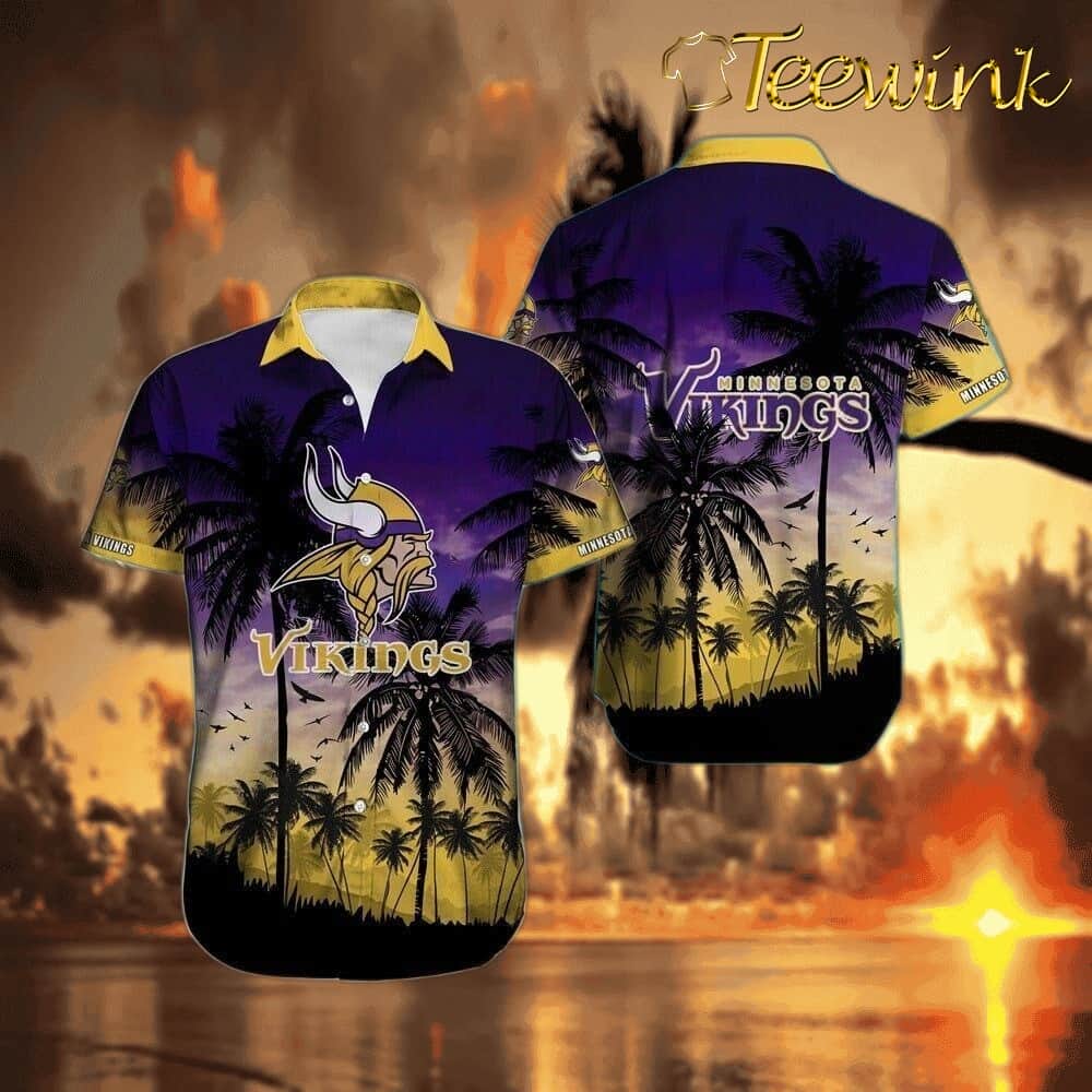 Minnesota Vikings Sunset Shadows Hawaiian Shirt