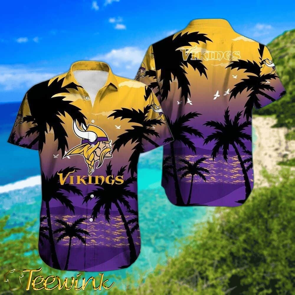 Minnesota Vikings Sunset Tropics Hawaiian Shirt