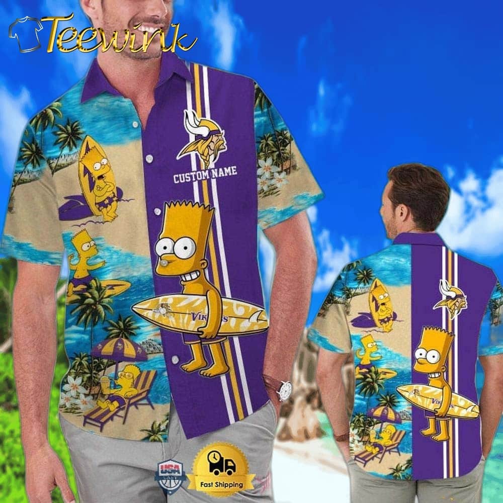 Minnesota Vikings Surf’s Up Bart Hawaiian Shirt