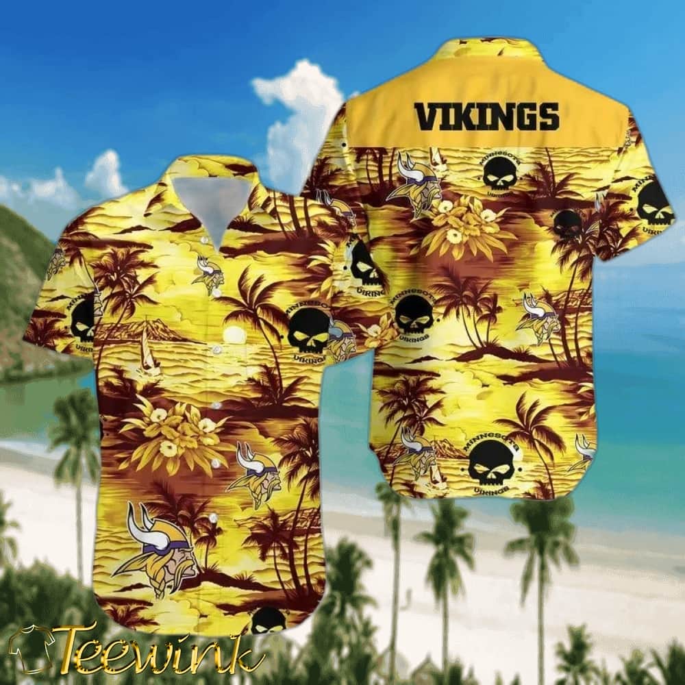 Minnesota Vikings Tropical Leaf Hawaiian Shirt Minnesota Vikings Tropical Leaf Hawaiian Shirt