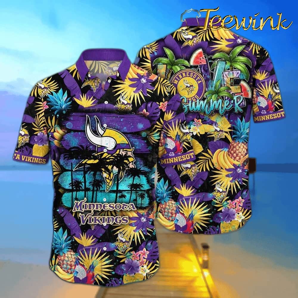 Minnesota Vikings Tropical Sunset Hawaiian Shirt Minnesota Vikings Tropical Sunset Hawaiian Shirt