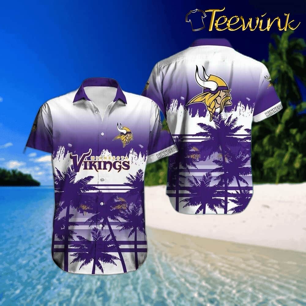 Minnesota Vikings Twilight Palm Breeze Hawaiian Shirt