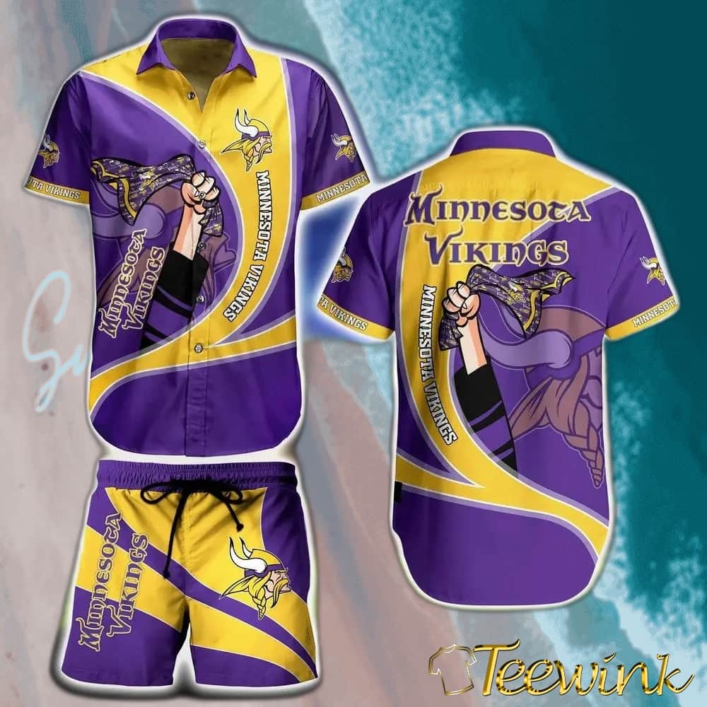 Minnesota Vikings V-Force Hawaiian Shirt Minnesota Vikings V-Force Hawaiian Shirt