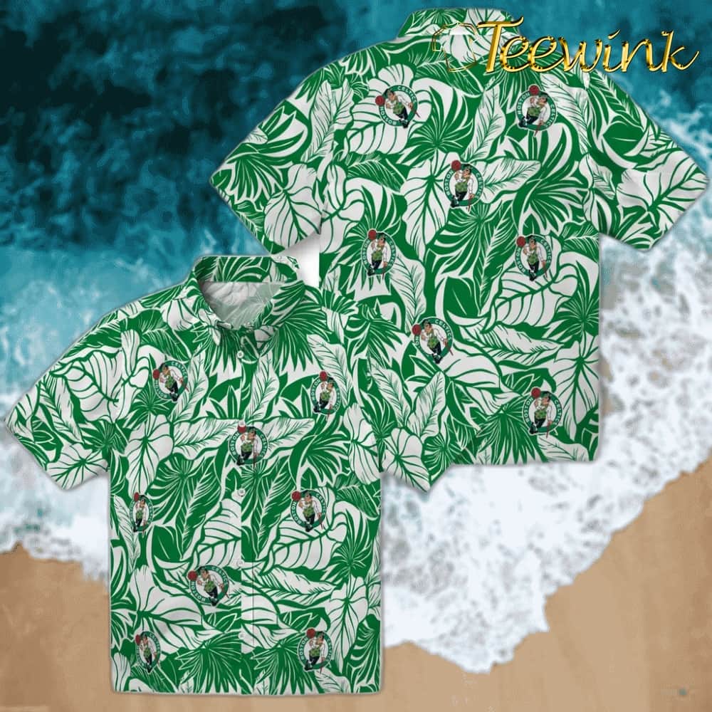 Monstera Layer Boston Celtics Hawaiian Shirt image 3 Monstera Layer Boston Celtics Hawaiian Shirt image 3