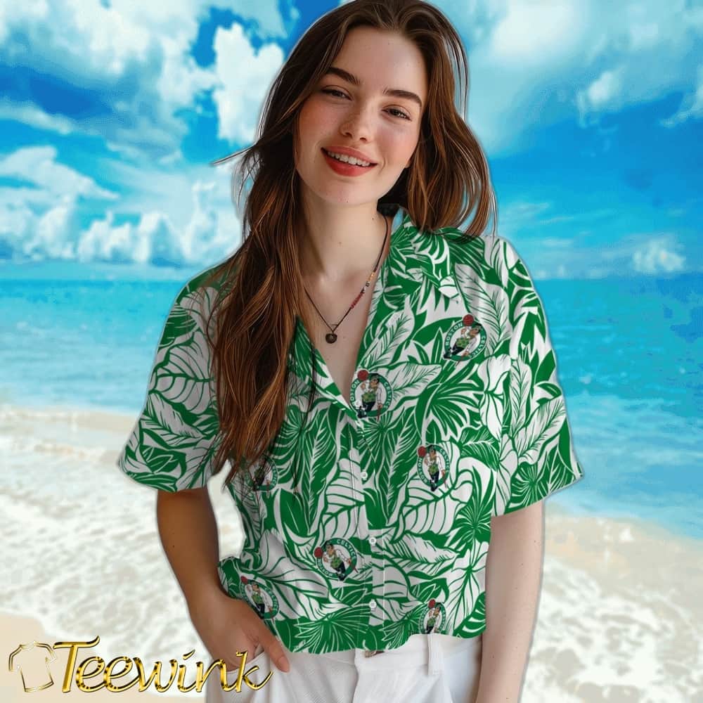 Monstera Layer Boston Celtics Hawaiian Shirt image 4 Monstera Layer Boston Celtics Hawaiian Shirt image 4