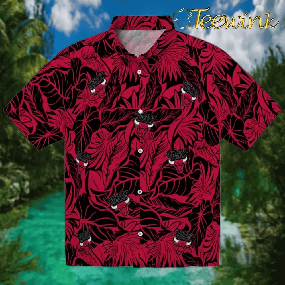 Monstera Layer Chicago Bulls Hawaiian Shirt