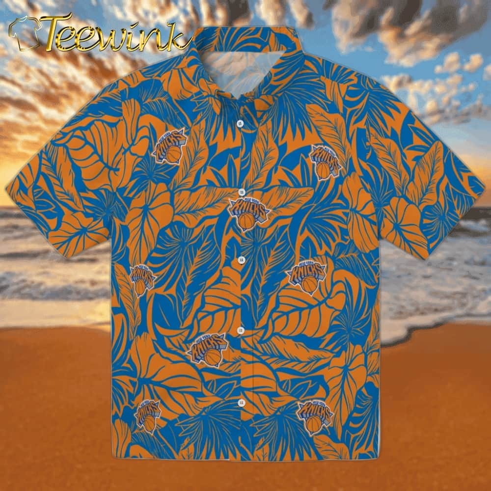 Monstera Layer New York Knicks Hawaiian Shirt