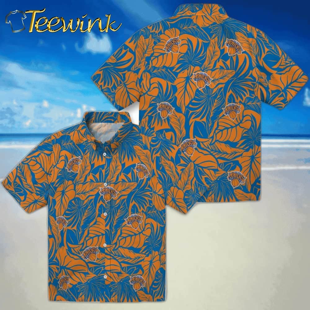 Monstera Layer New York Knicks Hawaiian Shirt image 3 Monstera Layer New York Knicks Hawaiian Shirt image 3