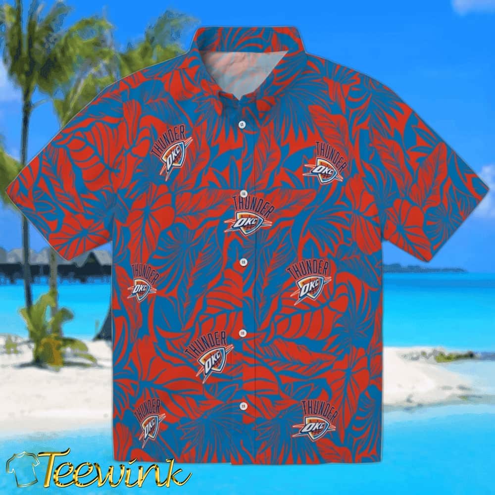 Monstera Layer Oklahoma City Thunder Hawaiian Shirt