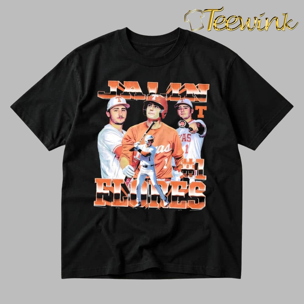 NCAA Baseball Jalin Flores Texas Longhorns Collage Graphic shirt