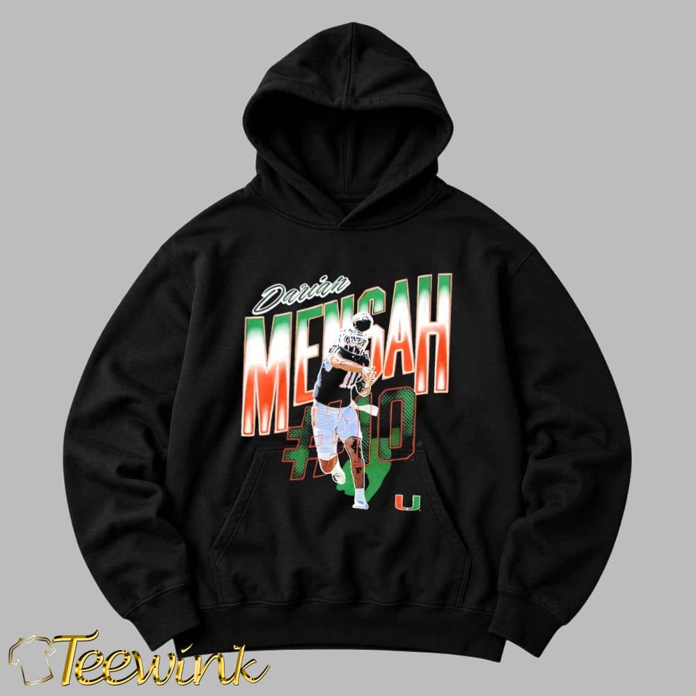 NCAA Football Miami Hurricanes #10 Darian Mensah Collage Graphic shirt image 2 NCAA Football Miami Hurricanes #10 Darian Mensah Collage Graphic shirt image 2