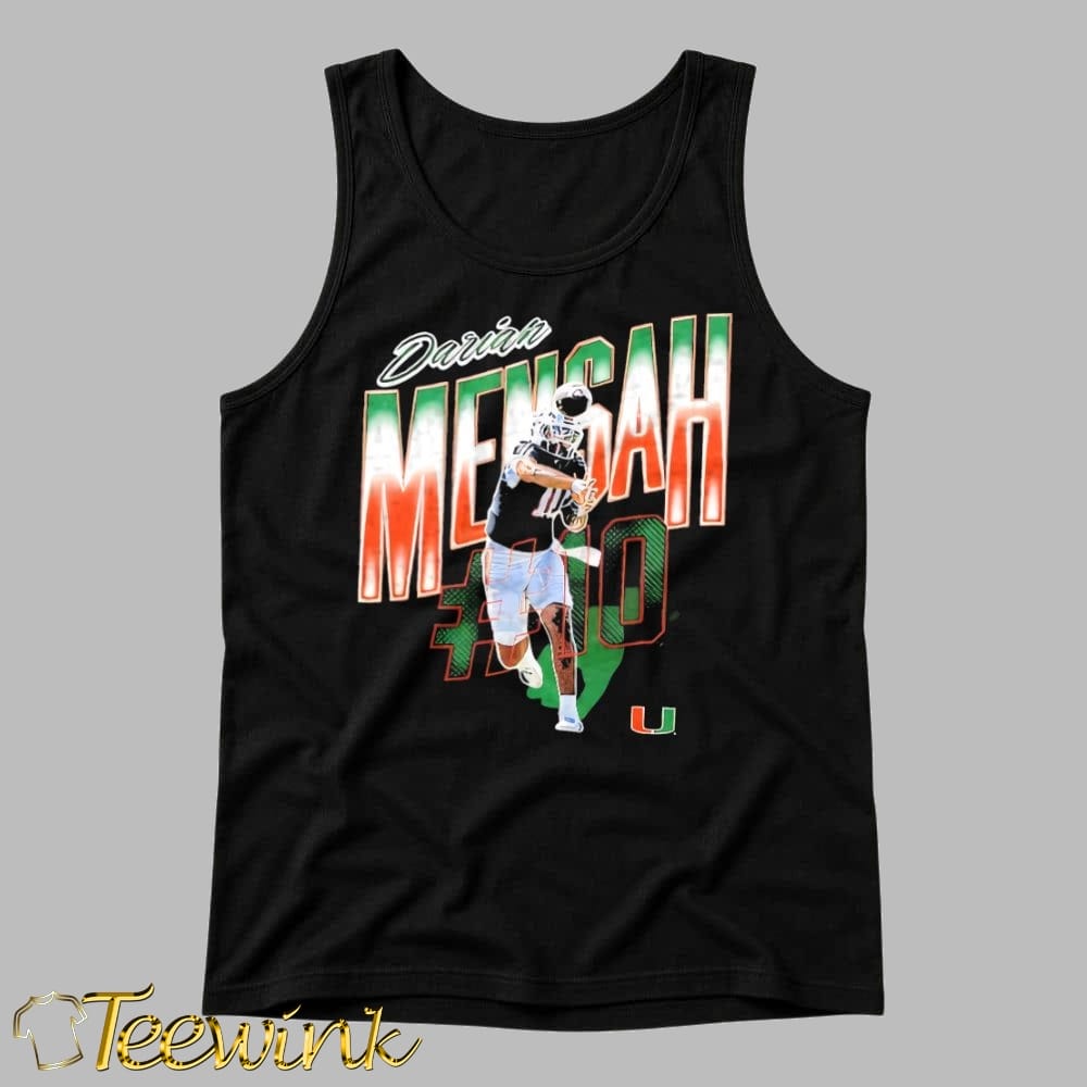 NCAA Football Miami Hurricanes #10 Darian Mensah Collage Graphic shirt image 4 NCAA Football Miami Hurricanes #10 Darian Mensah Collage Graphic shirt image 4