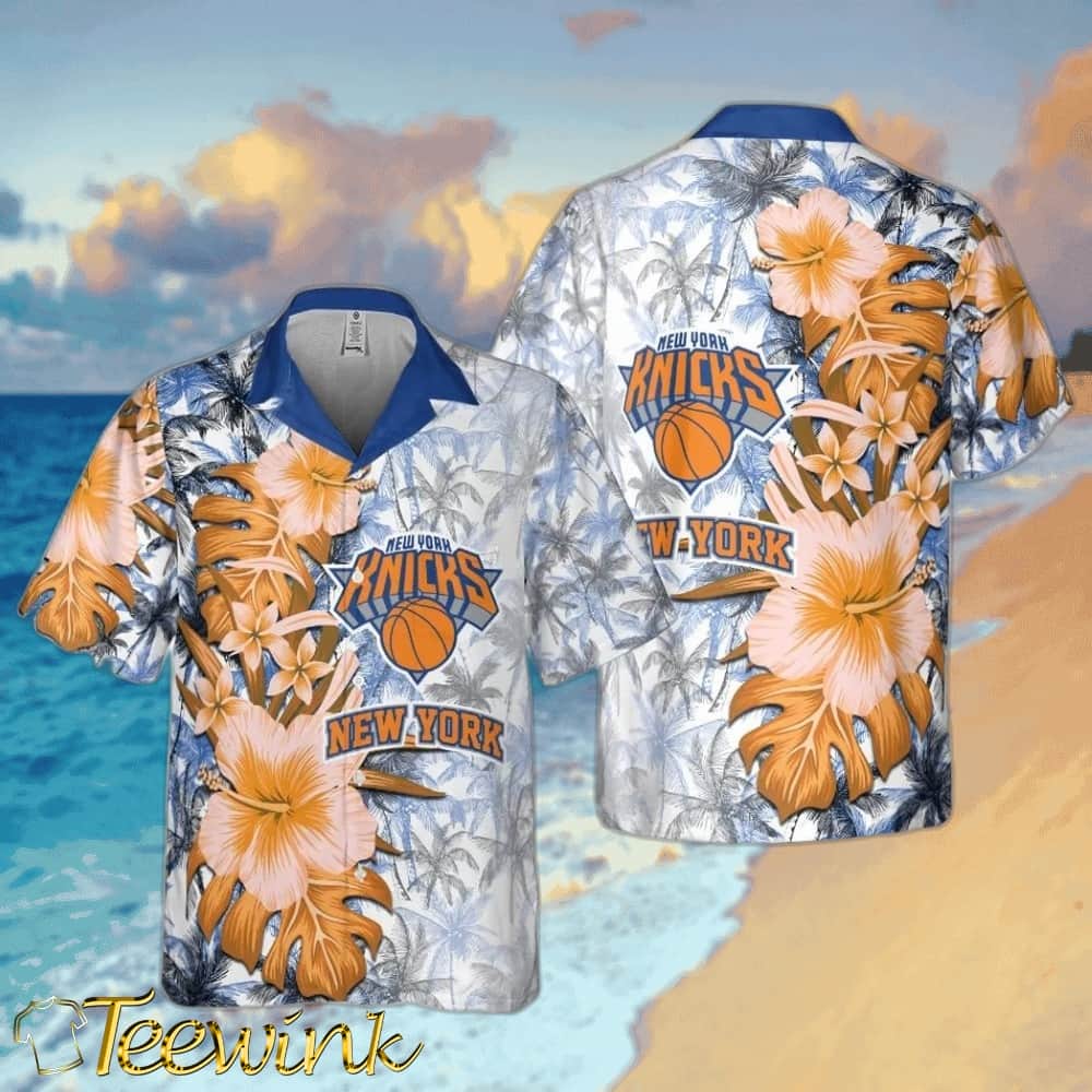 New York Knicks Hibiscus Heat Hawaiian Shirt