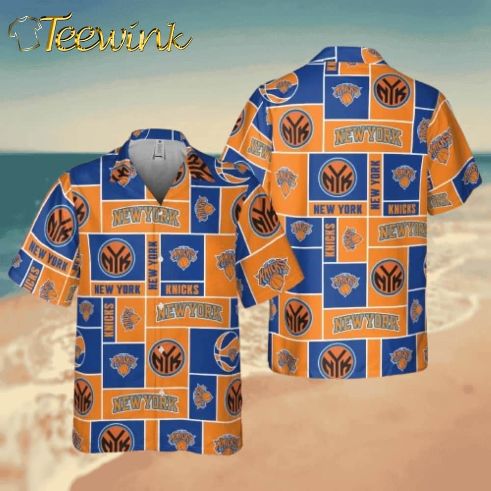 New York Knicks Retro Block Hawaiian Shirt