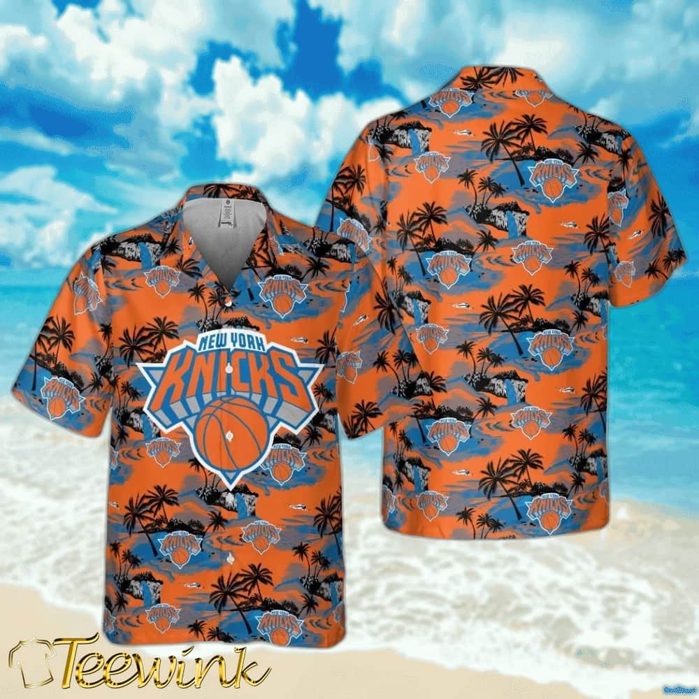 New York Knicks Sunset Shore Hawaiian Shirt