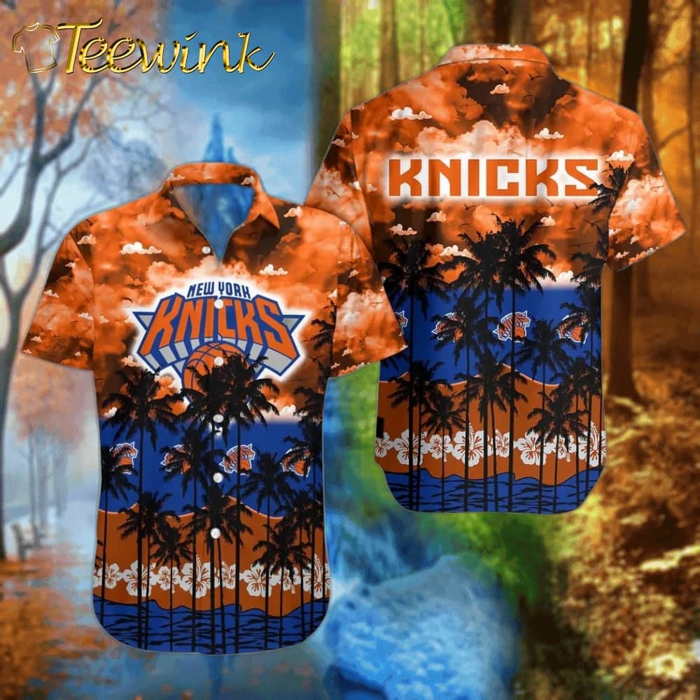New York Knicks Sunset Shores Hawaiian Shirt
