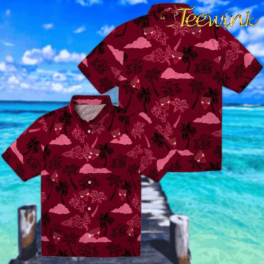 Palm And Clouds Chicago Bulls Hawaiian Shirt image 3 Palm And Clouds Chicago Bulls Hawaiian Shirt image 3