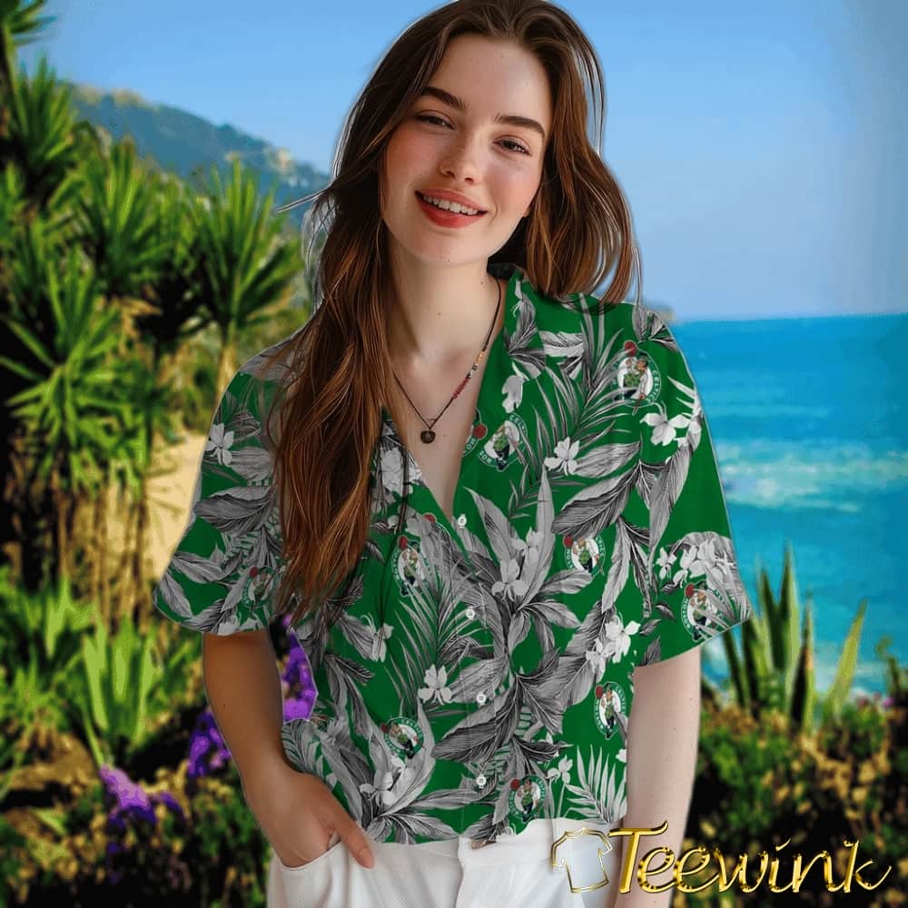 Palm Leaves Boston Celtics Hawaiian Shirt image 4 Palm Leaves Boston Celtics Hawaiian Shirt image 4