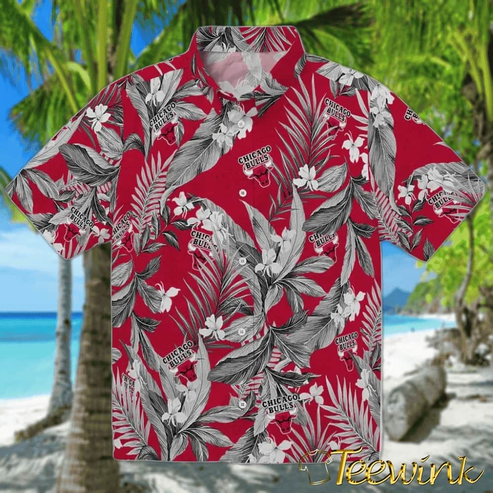 Palm Leaves Chicago Bulls Hawaiian Shirt