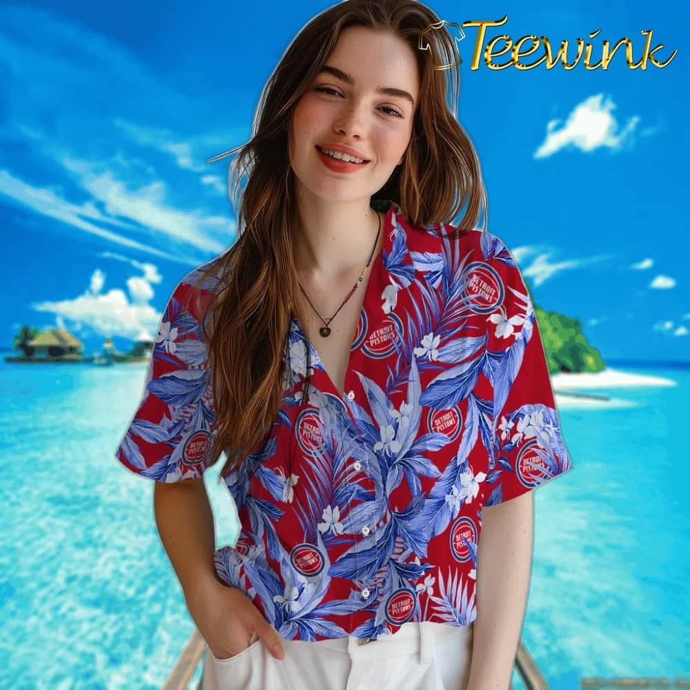 Palm Leaves Detroit Pistons Hawaiian Shirt image 4 Palm Leaves Detroit Pistons Hawaiian Shirt image 4