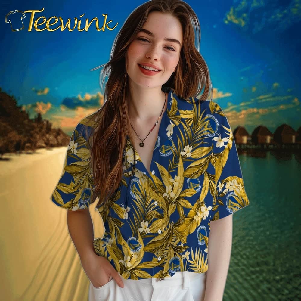 Palm Leaves Golden State Warriors Hawaiian Shirt image 4 Palm Leaves Golden State Warriors Hawaiian Shirt image 4