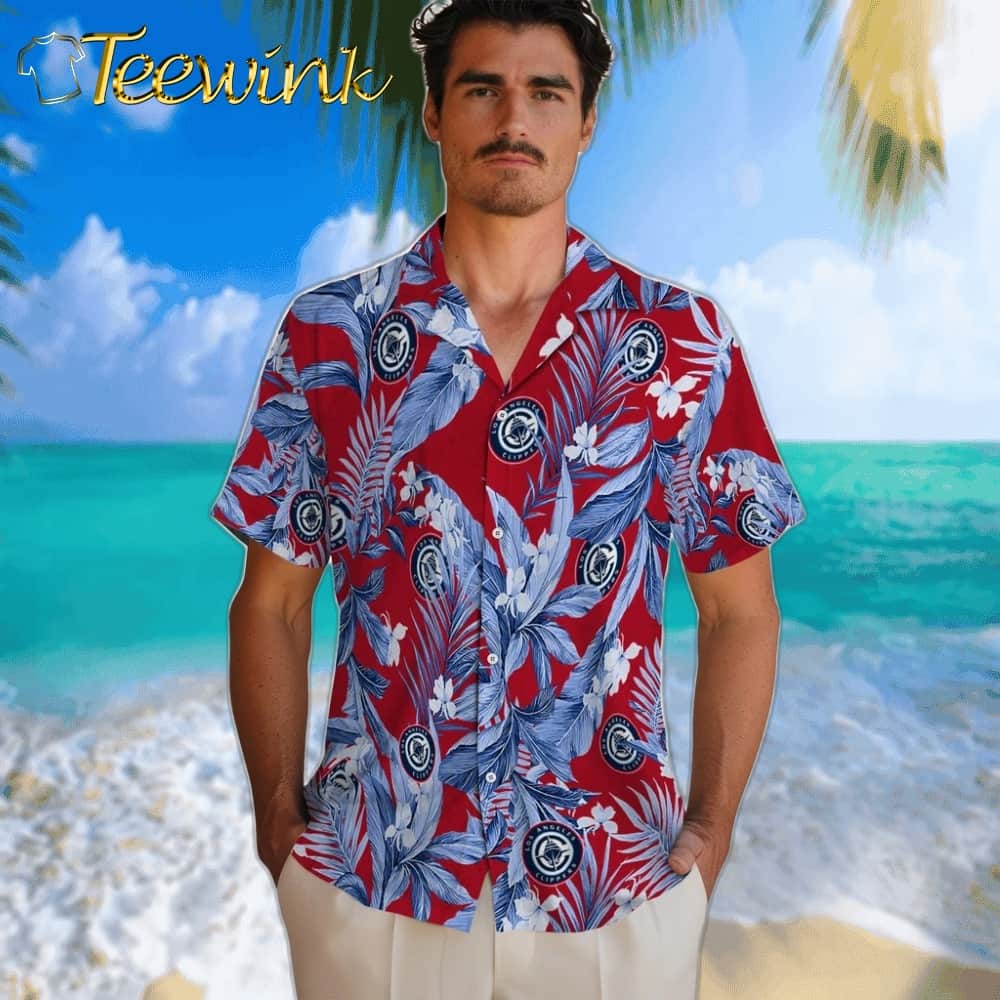Palm Leaves Los Angeles Clippers Hawaiian Shirt image 2 Palm Leaves Los Angeles Clippers Hawaiian Shirt image 2