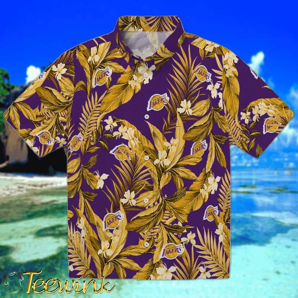 Palm Leaves Los Angeles Lakers Hawaiian Shirt