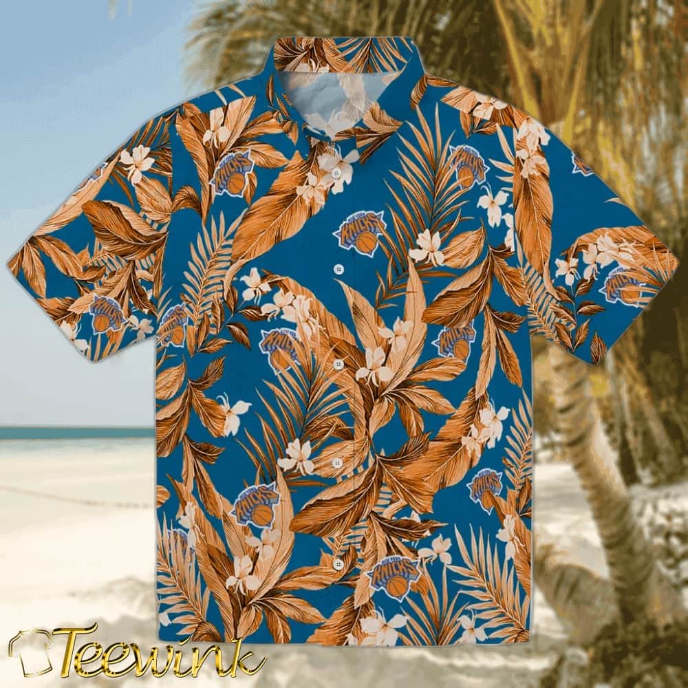 Palm Leaves New York Knicks Hawaiian Shirt