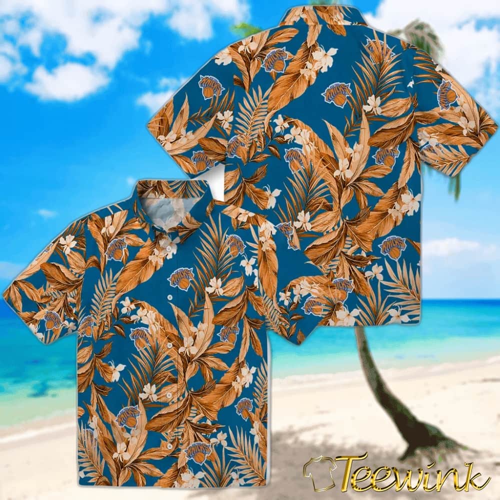 Palm Leaves New York Knicks Hawaiian Shirt image 3 Palm Leaves New York Knicks Hawaiian Shirt image 3