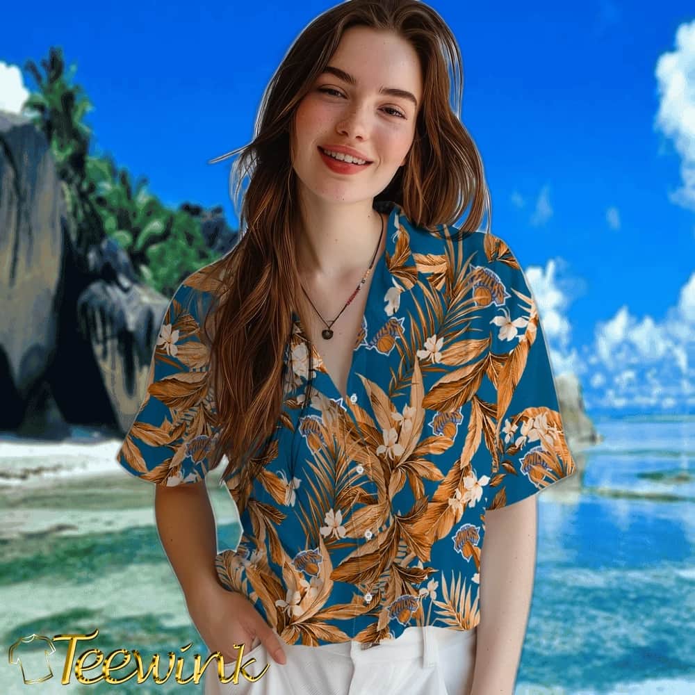 Palm Leaves New York Knicks Hawaiian Shirt image 4 Palm Leaves New York Knicks Hawaiian Shirt image 4