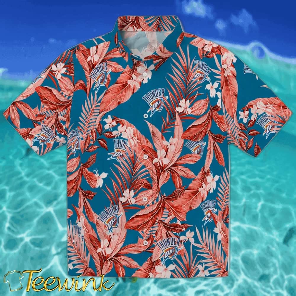 Palm And Clouds Oklahoma City Thunder Hawaiian Shirt