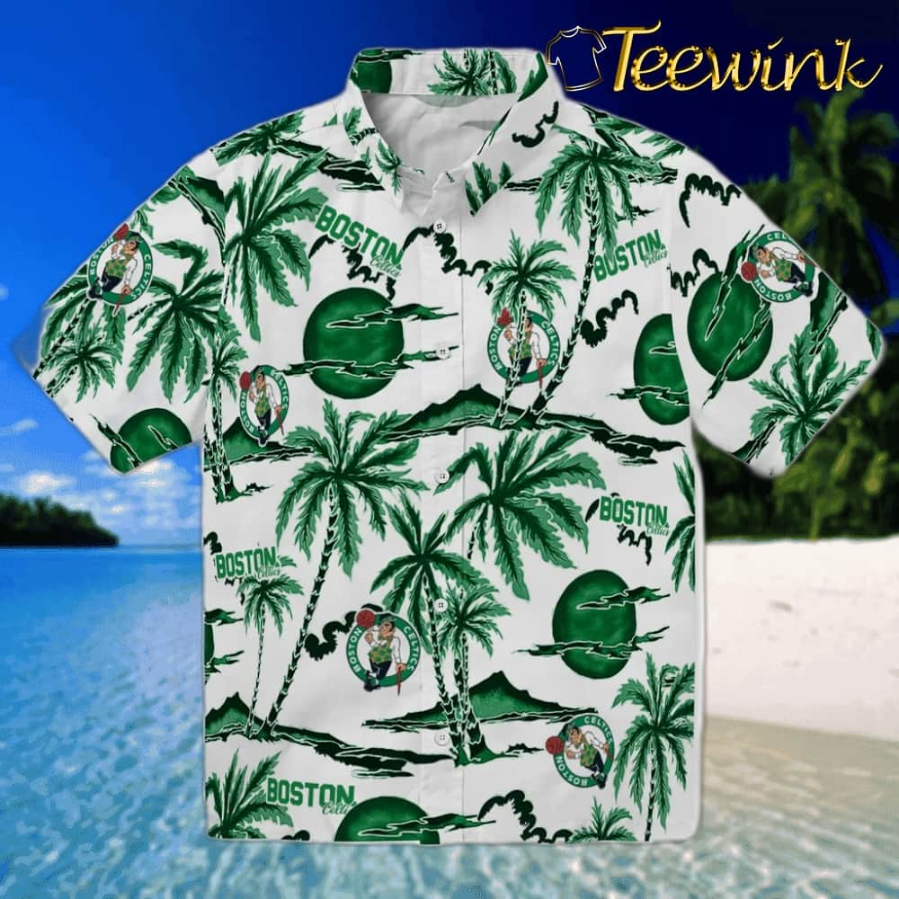 Palm Sunset Boston Celtics Hawaiian Shirt