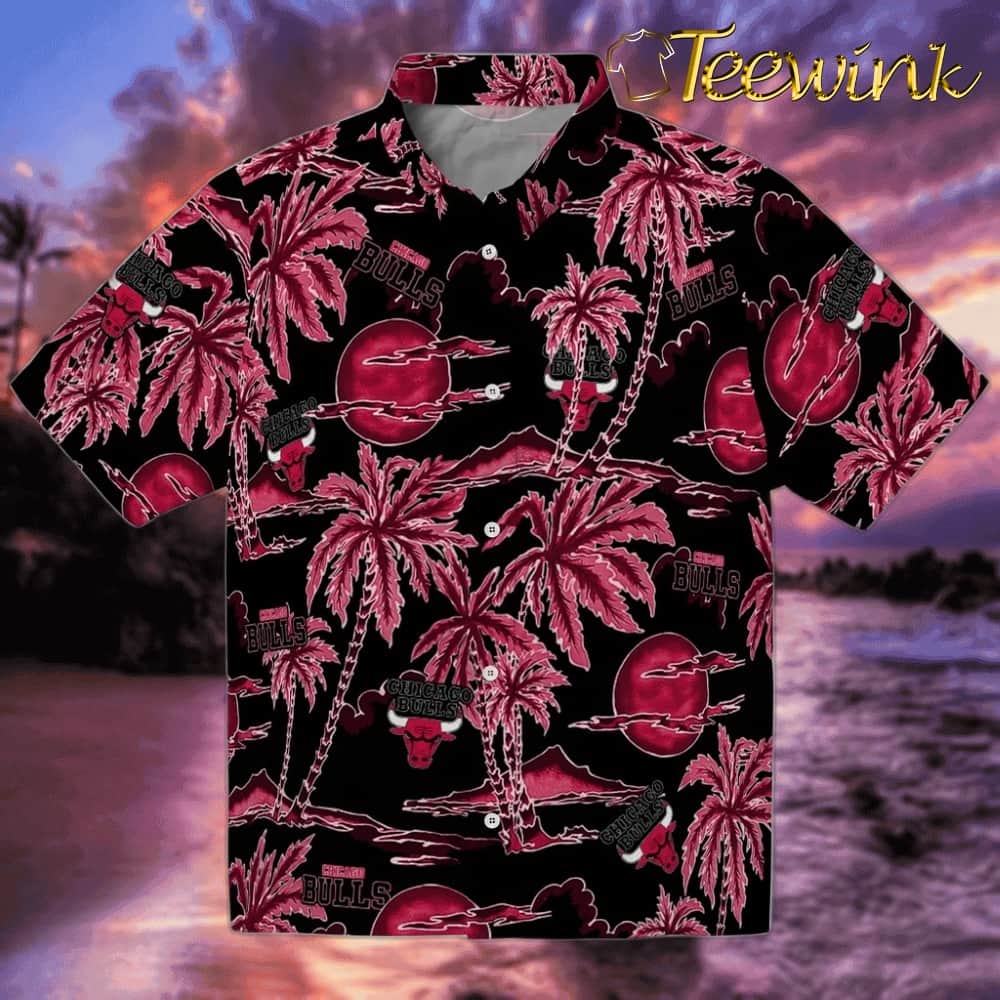 Palm Sunset Chicago Bulls Hawaiian Shirt