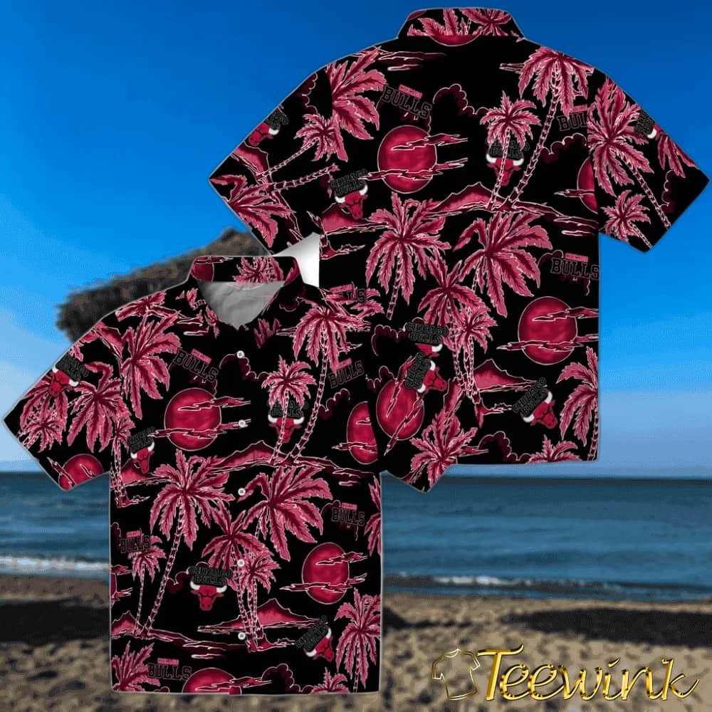Palm Sunset Chicago Bulls Hawaiian Shirt image 3 Palm Sunset Chicago Bulls Hawaiian Shirt image 3