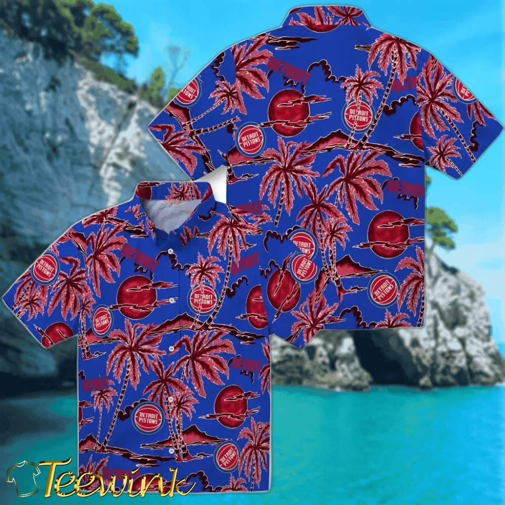 Palm Sunset Detroit Pistons Hawaiian Shirt image 3 Palm Sunset Detroit Pistons Hawaiian Shirt image 3
