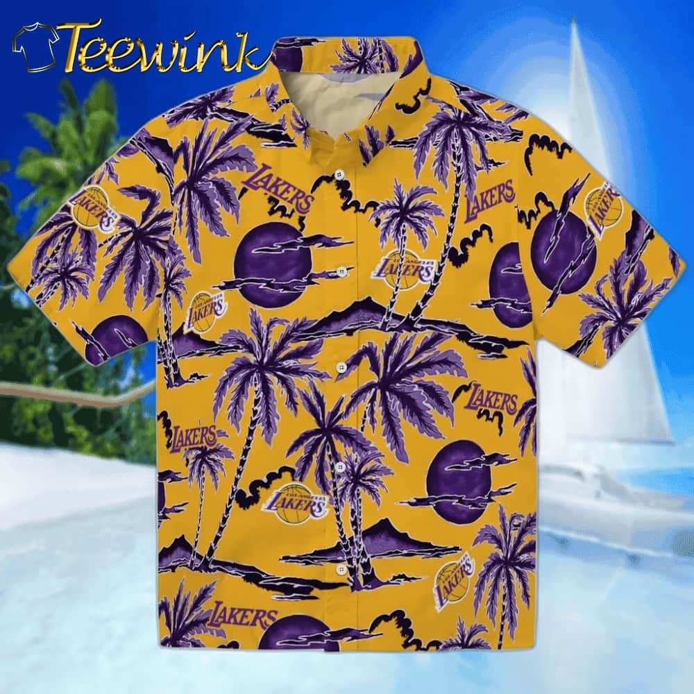 Palm Leaves Los Angeles Lakers Hawaiian Shirt