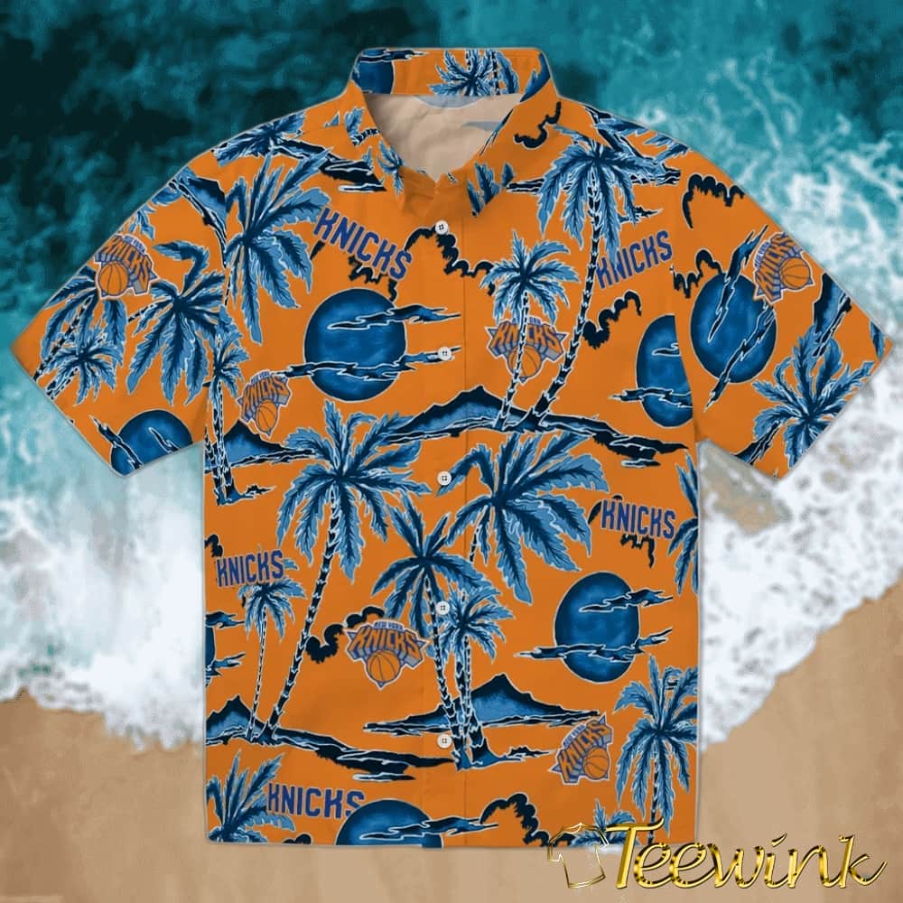 Palm Sunset New York Knicks Hawaiian Shirt