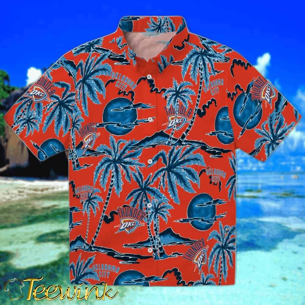 Palm Sunset Oklahoma City Thunder Hawaiian Shirt