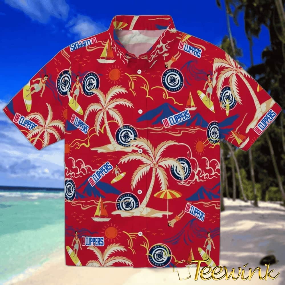 Palm Tree Island Los Angeles Clippers Hawaiian Shirt