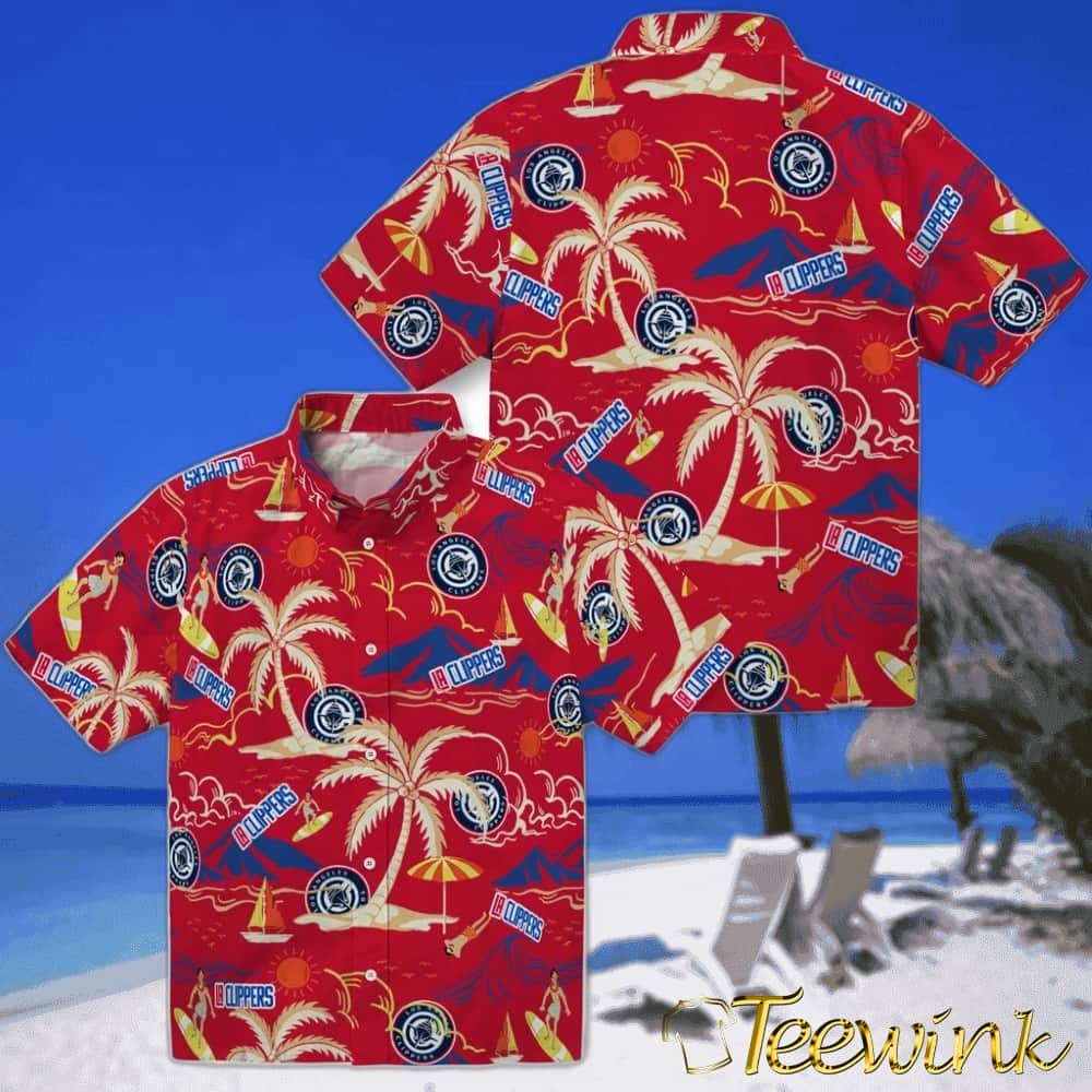 Palm Tree Island Los Angeles Clippers Hawaiian Shirt image 3 Palm Tree Island Los Angeles Clippers Hawaiian Shirt image 3