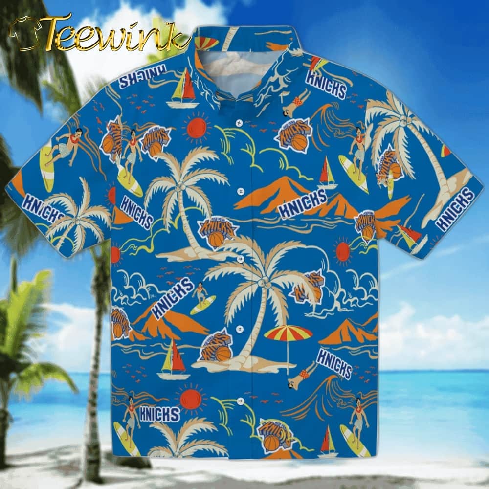 Palm Sunset New York Knicks Hawaiian Shirt