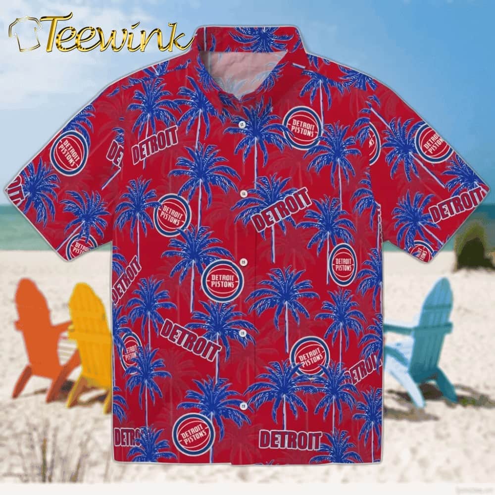 Palm Tree Island Detroit Pistons Hawaiian Shirt