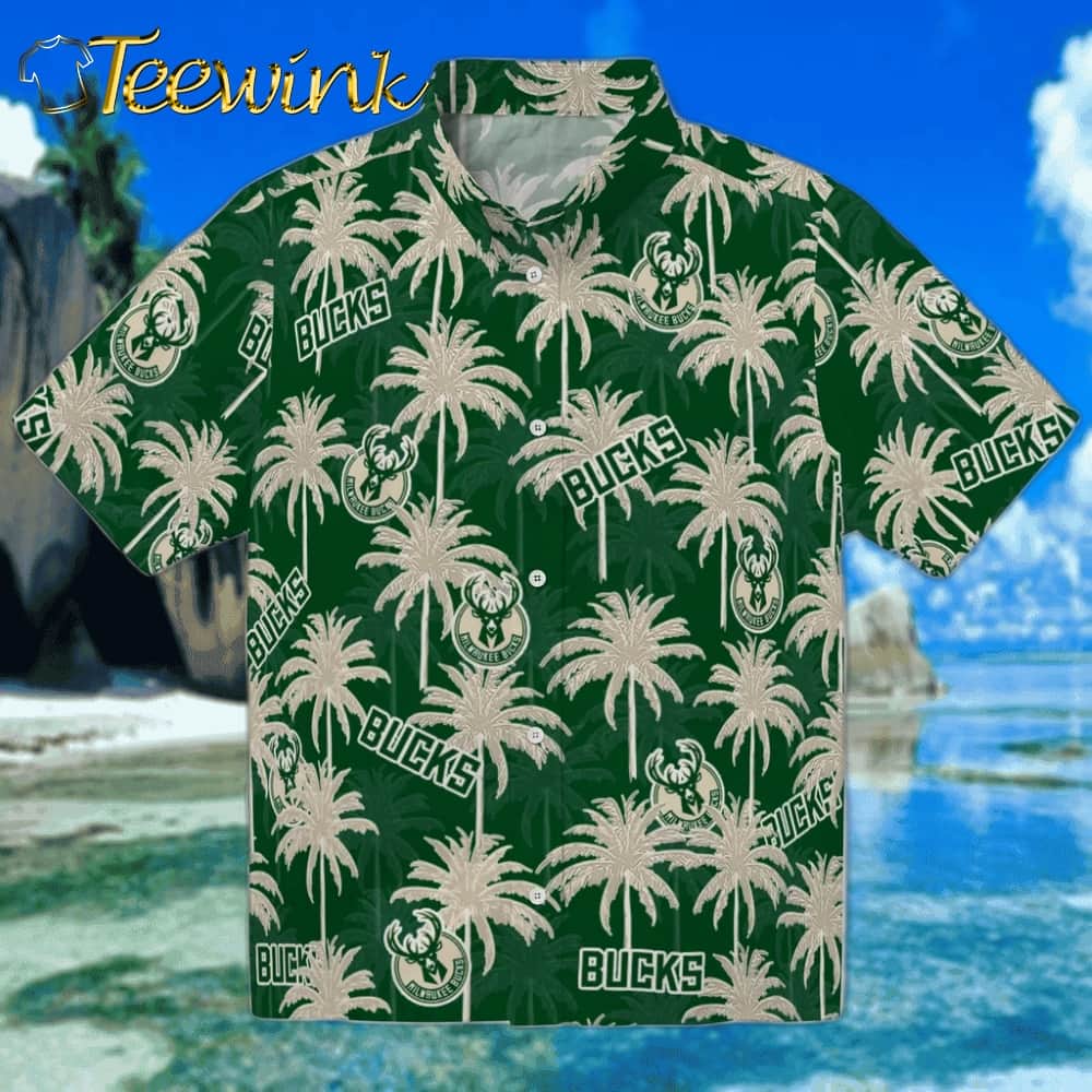Palm Tree Island Milwaukee Bucks Hawaiian Shirt
